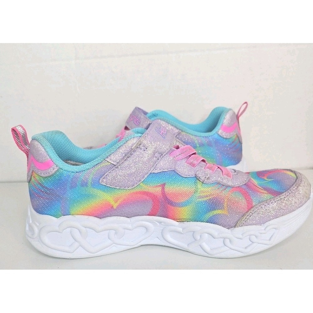 Skechers‎ Heart Lights Infinite Heart Lights Girl's Light Up Sneakers Size 4 - Picture 10 of 12